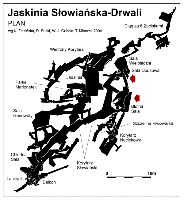 Plan Jaskini Słowiańskiej - Drwali 