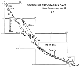 Section of Trzystarska cave